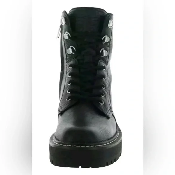 Sam Edelman / Women's Lue  Lugged Sole Black Leather Combat Boots Size 8 - Picture 3 of 10